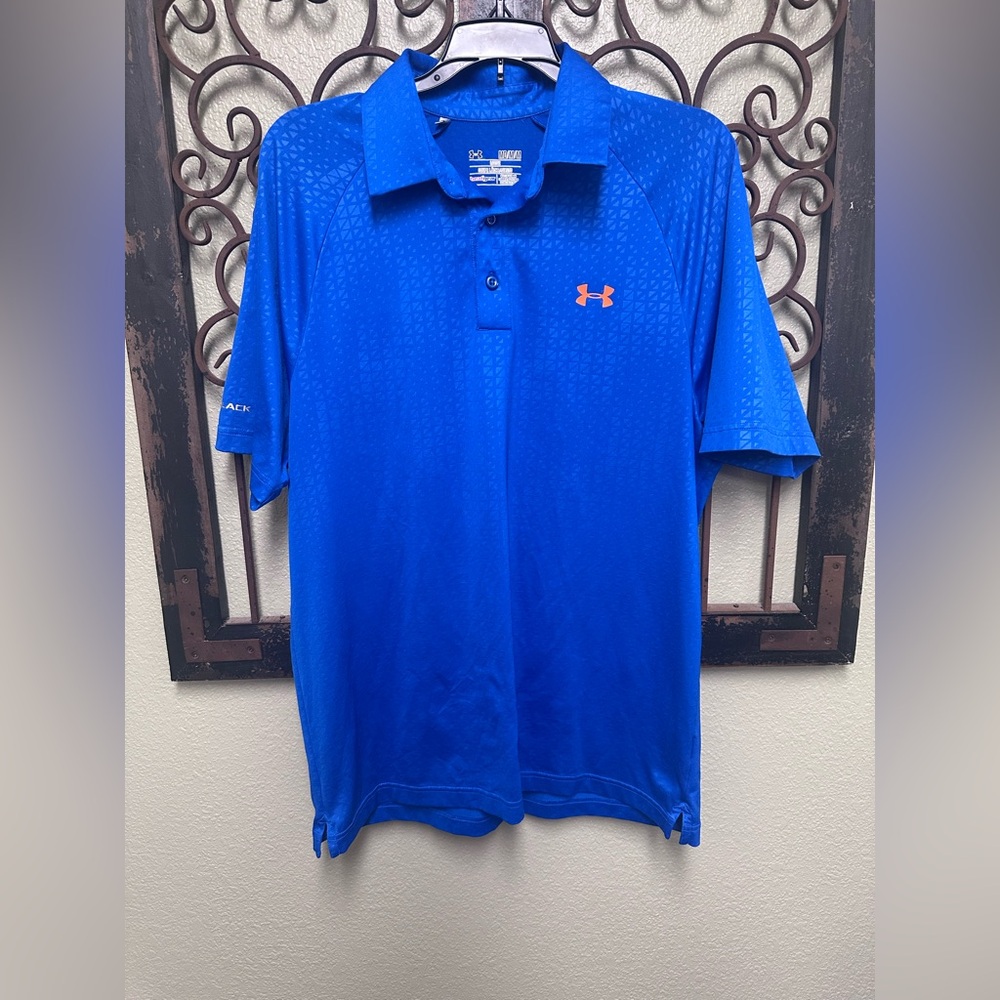 Under Armour cold black loose heatgear short sleeve polo top